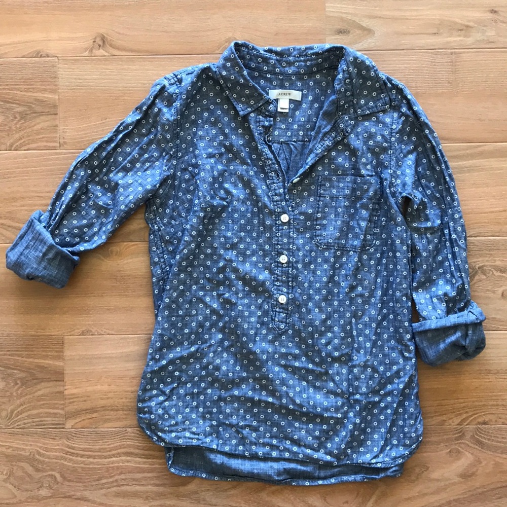 J.Crew Half Button-down Chambray Shirt
